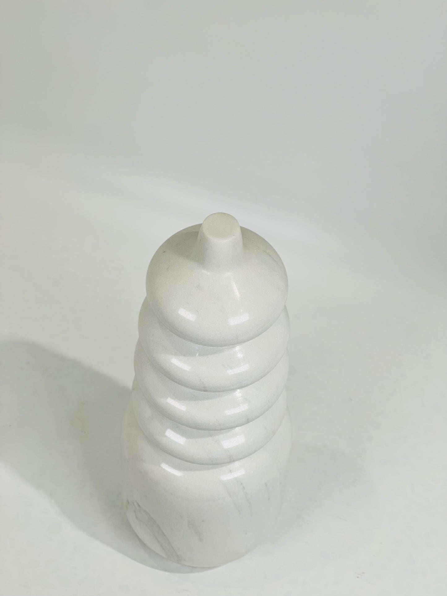 Ringed Ornament Bottle - White