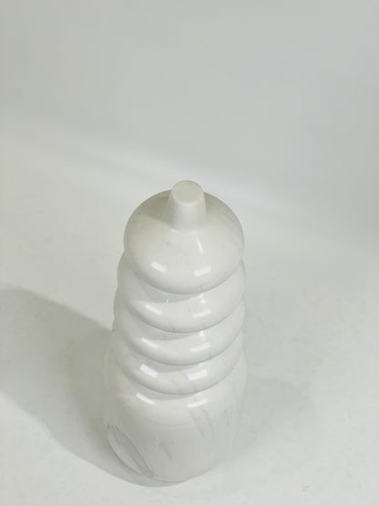 Ringed Ornament Bottle - White