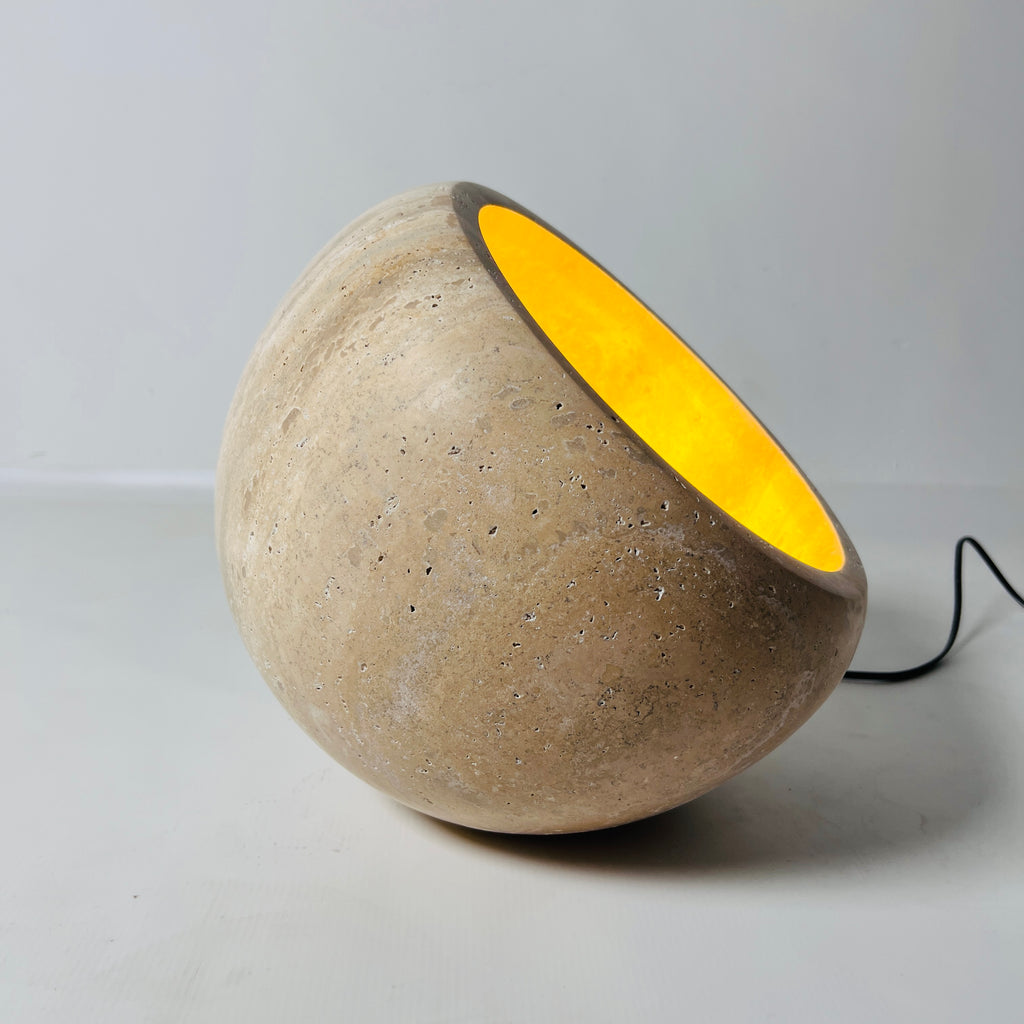 Travertine Stone Globe Lamp