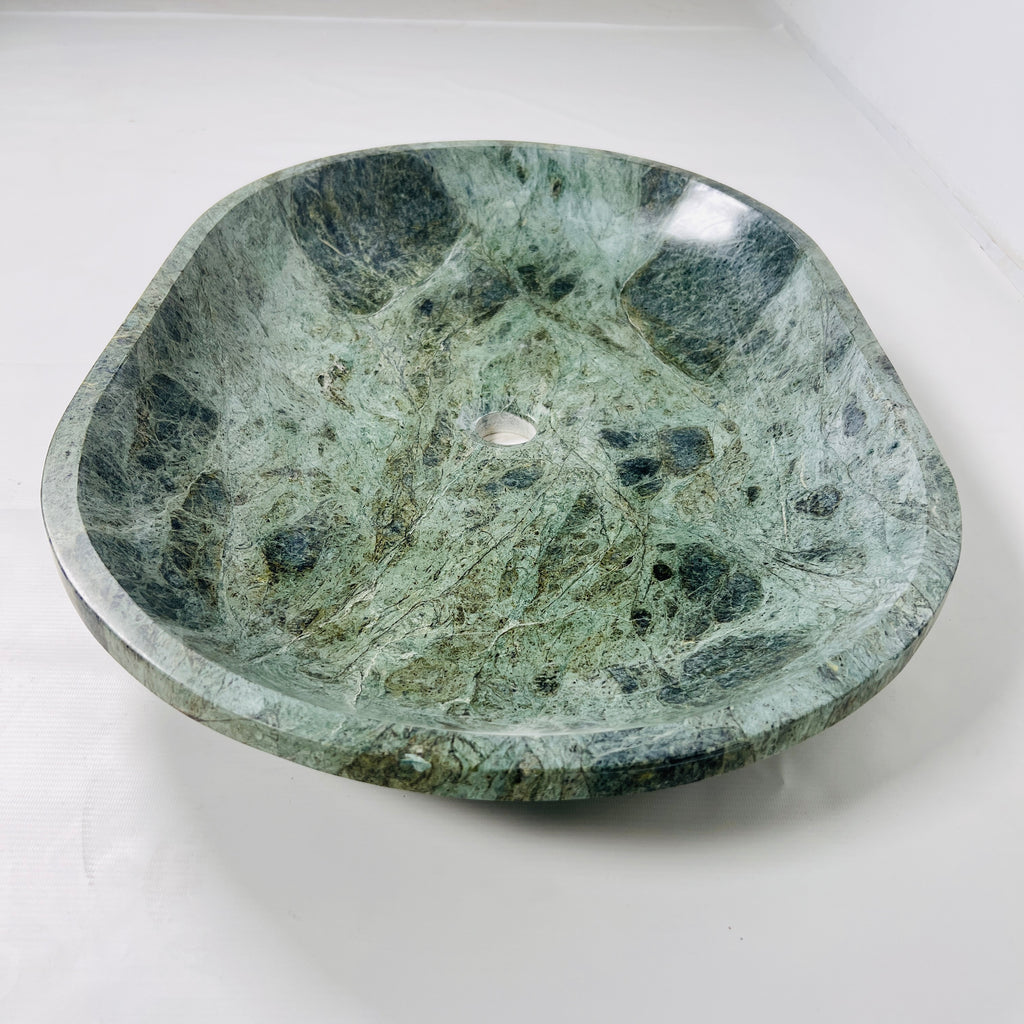 Oval Jungle Green Marble Sink