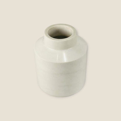 Wide Bottom Vase - White