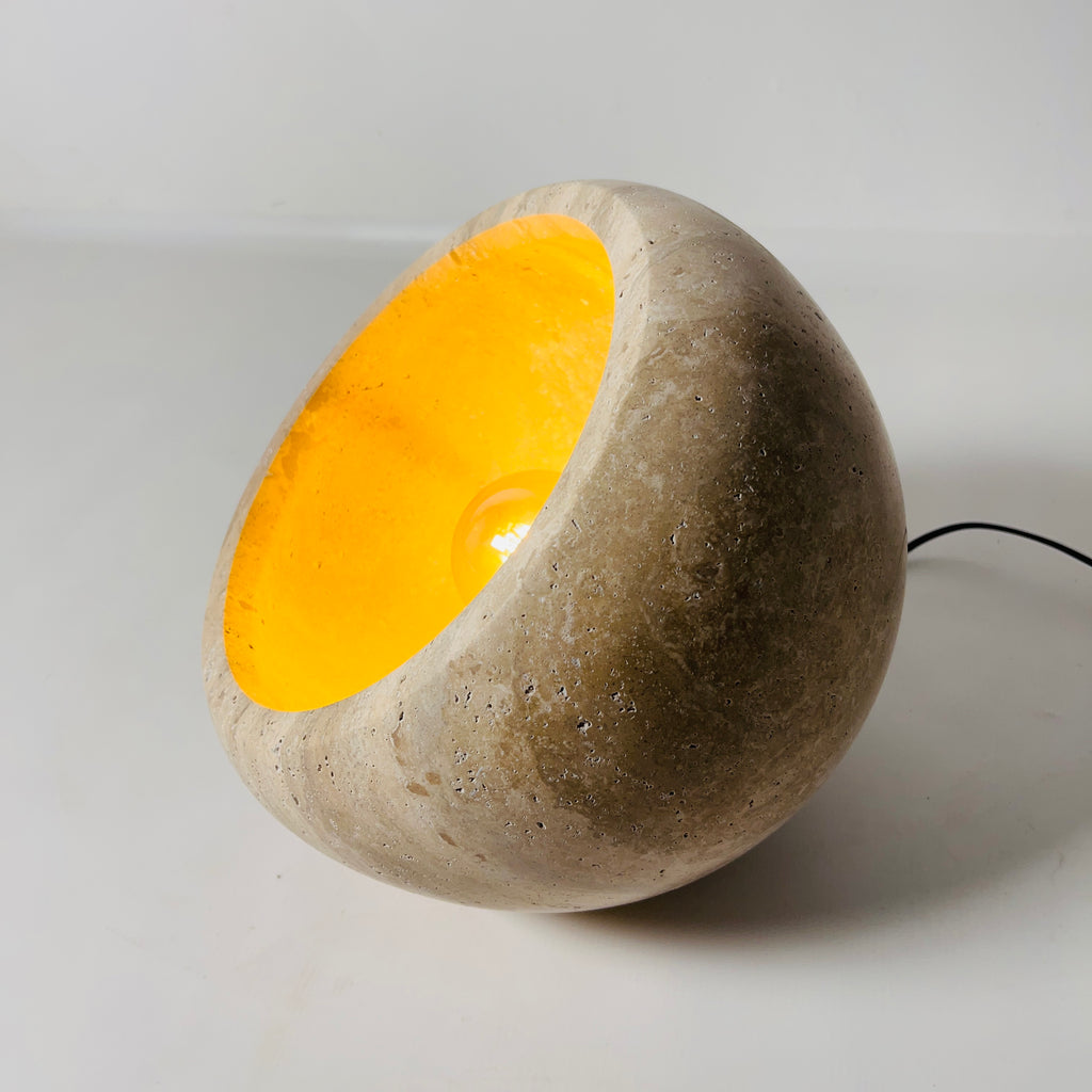 Travertine Stone Globe Lamp