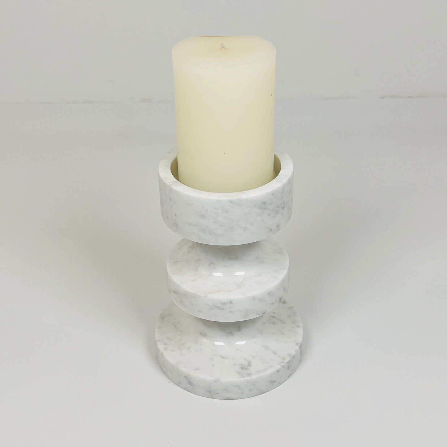 Triple Disc Candle Stand - Gray