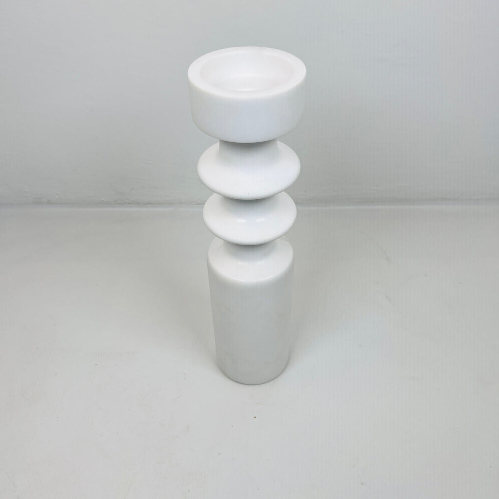 Double Disc Bulged Marble Candle Stand