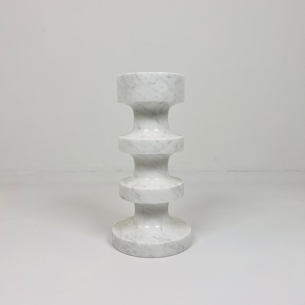 Stacked Disc Grey Marble Candle Stand (Middle)