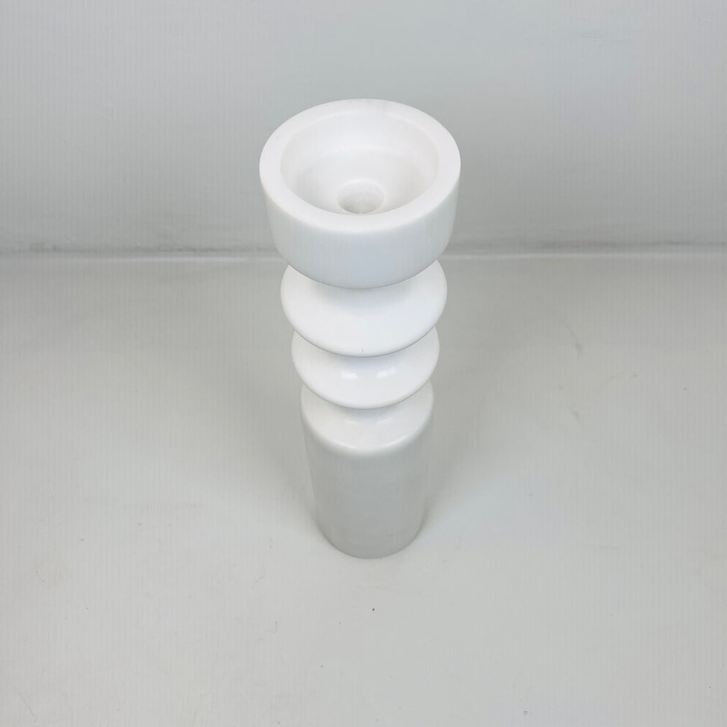 Double Disc Bulged Marble Candle Stand