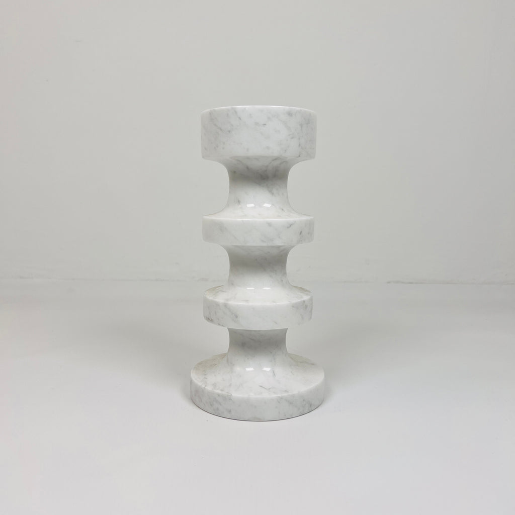 Stacked Disc Grey Marble Candle Stand (Middle)