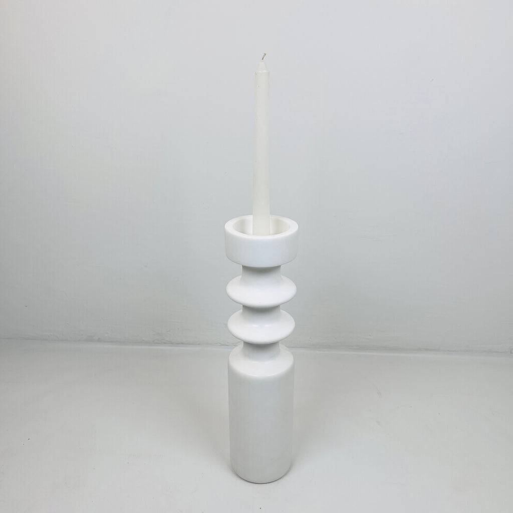 Double Disc Bulged Marble Candle Stand