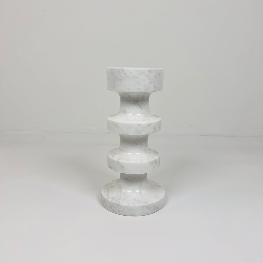 Stacked Disc Grey Marble Candle Stand (Middle)