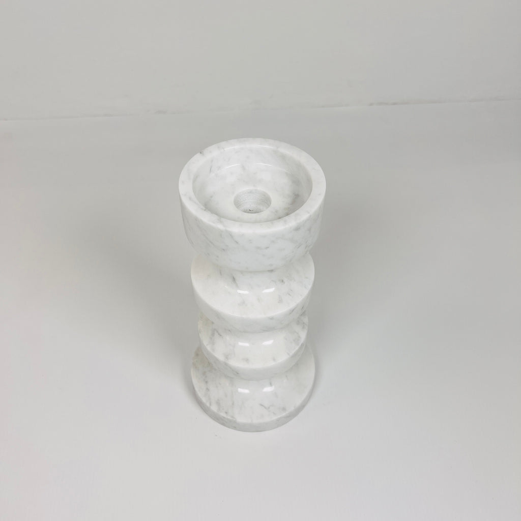 Stacked Disc Grey Marble Candle Stand (Middle)