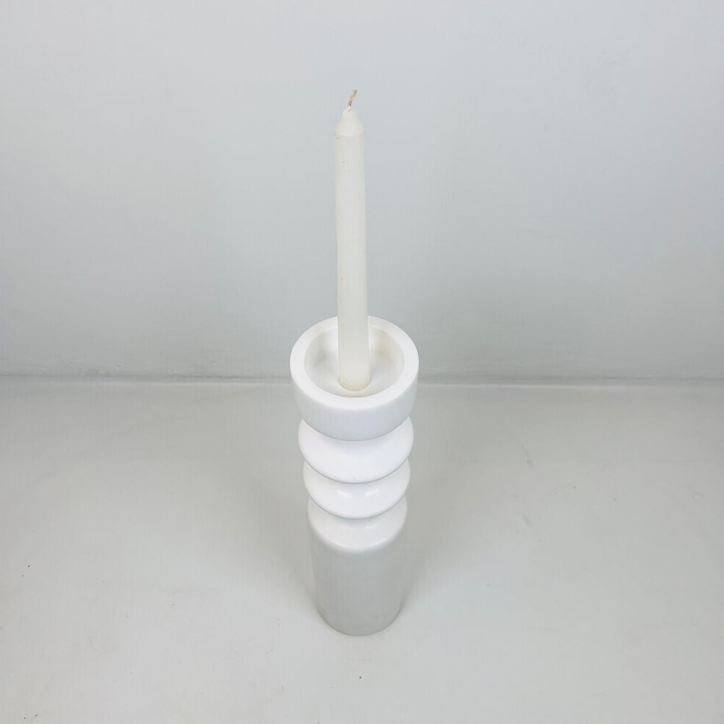 Double Disc Bulged Marble Candle Stand