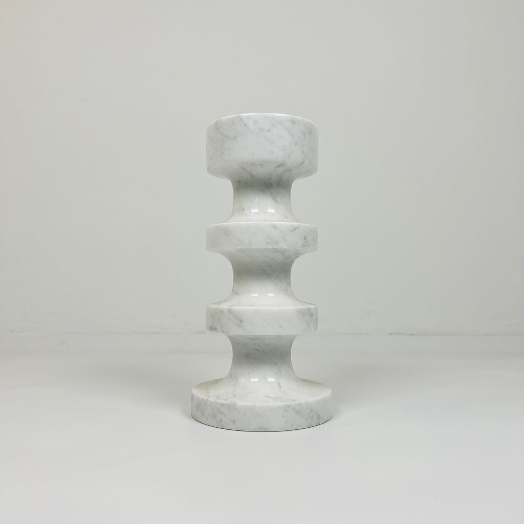 Stacked Disc Grey Marble Candle Stand (Middle)