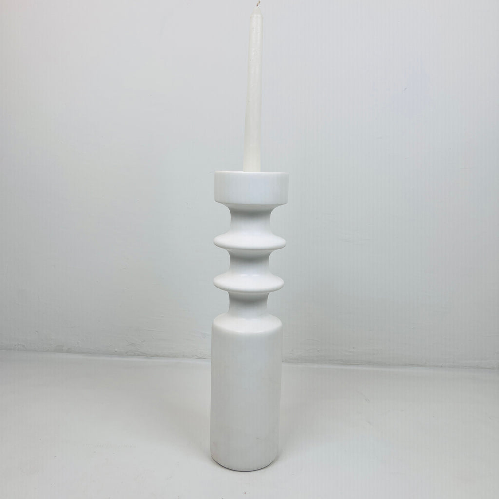 Double Disc Bulged Marble Candle Stand