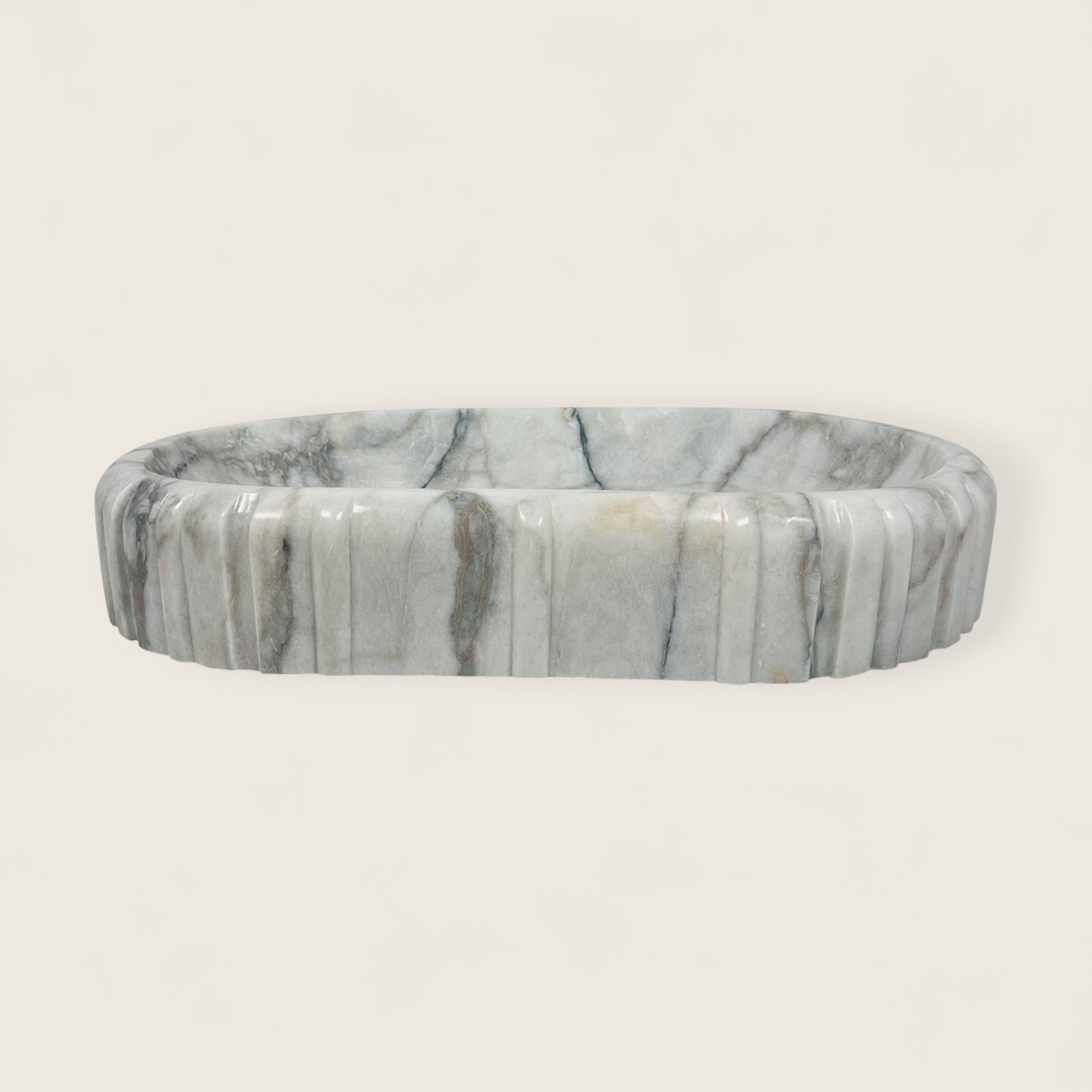 Pleated Obround Sink - Gray Commando