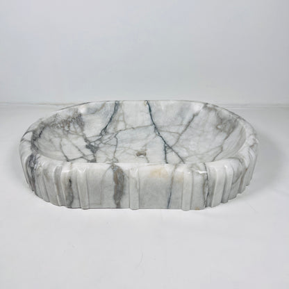 Pleated Obround Sink - Gray Commando