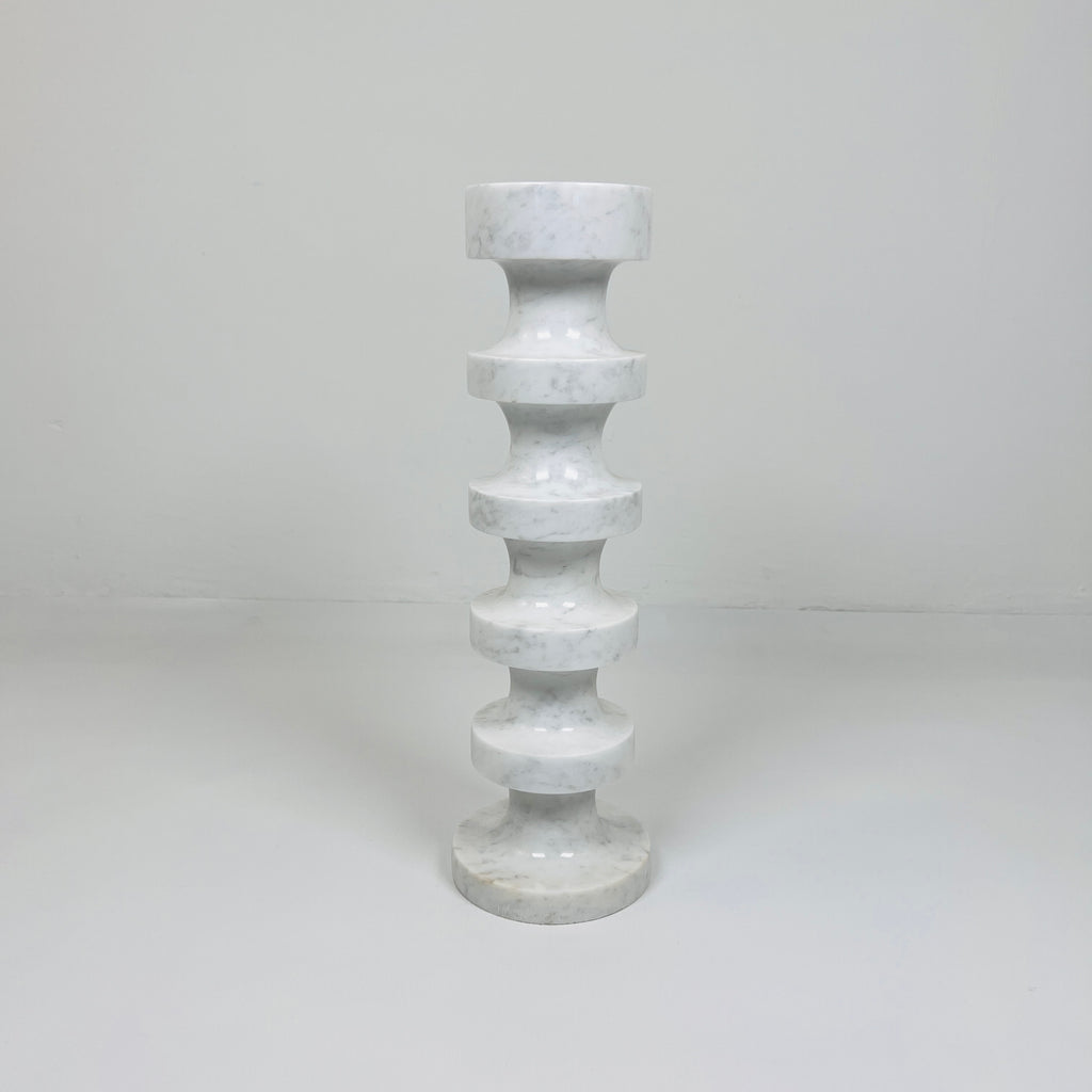 Stacked Disc Grey Marble Candle Stand (Large)