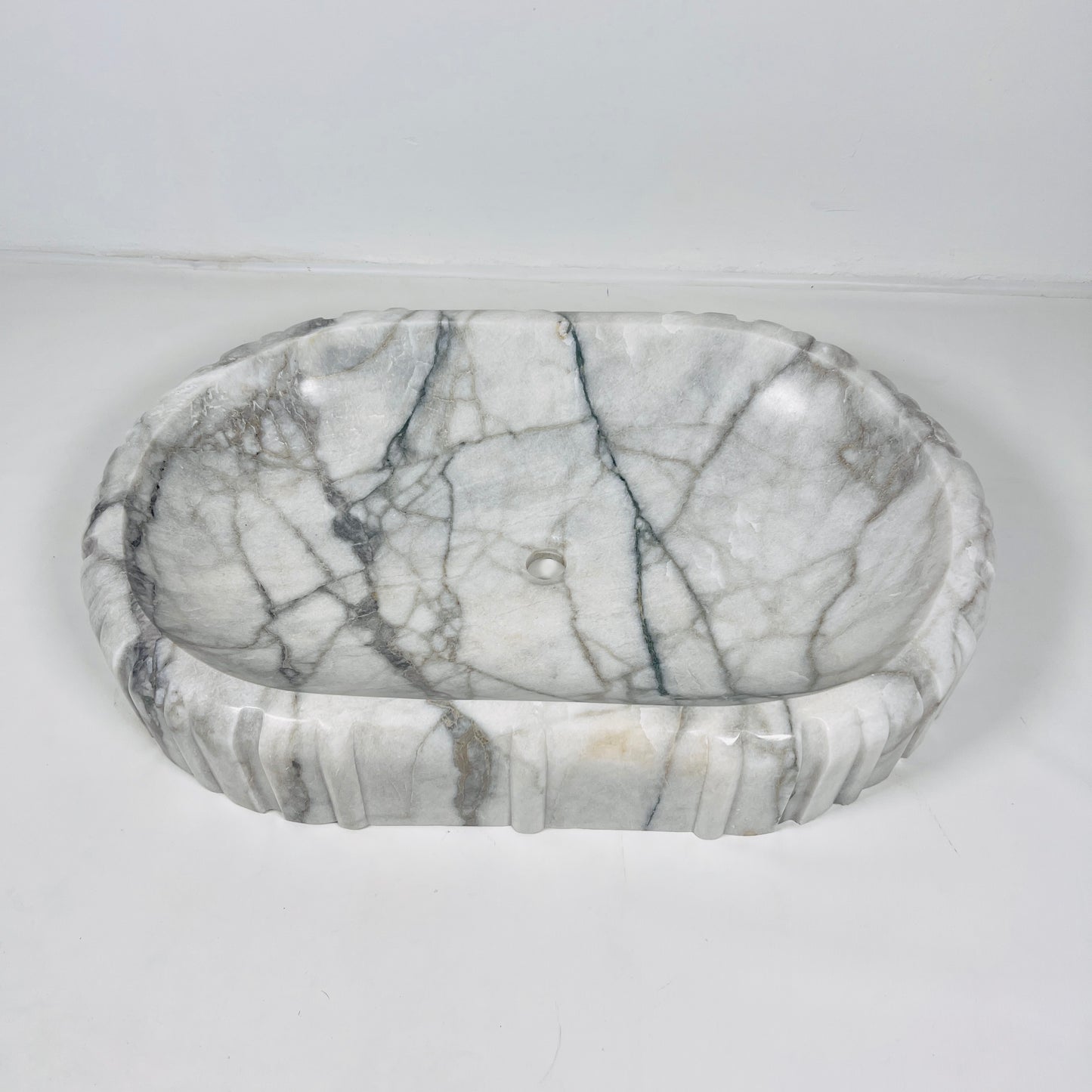 Pleated Obround Sink - Gray Commando