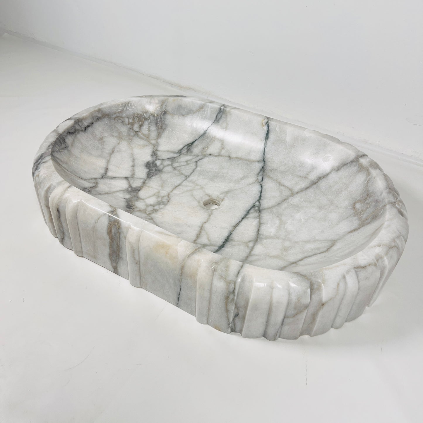 Pleated Obround Sink - Gray Commando