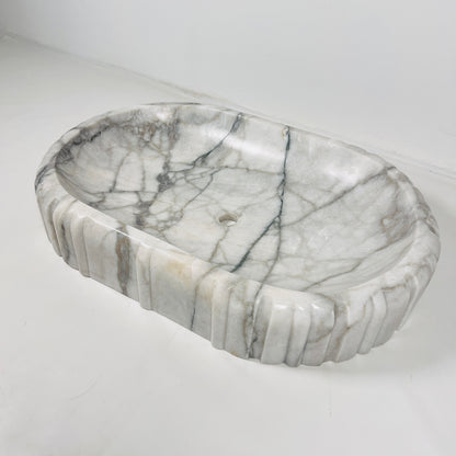 Pleated Obround Sink - Gray Commando