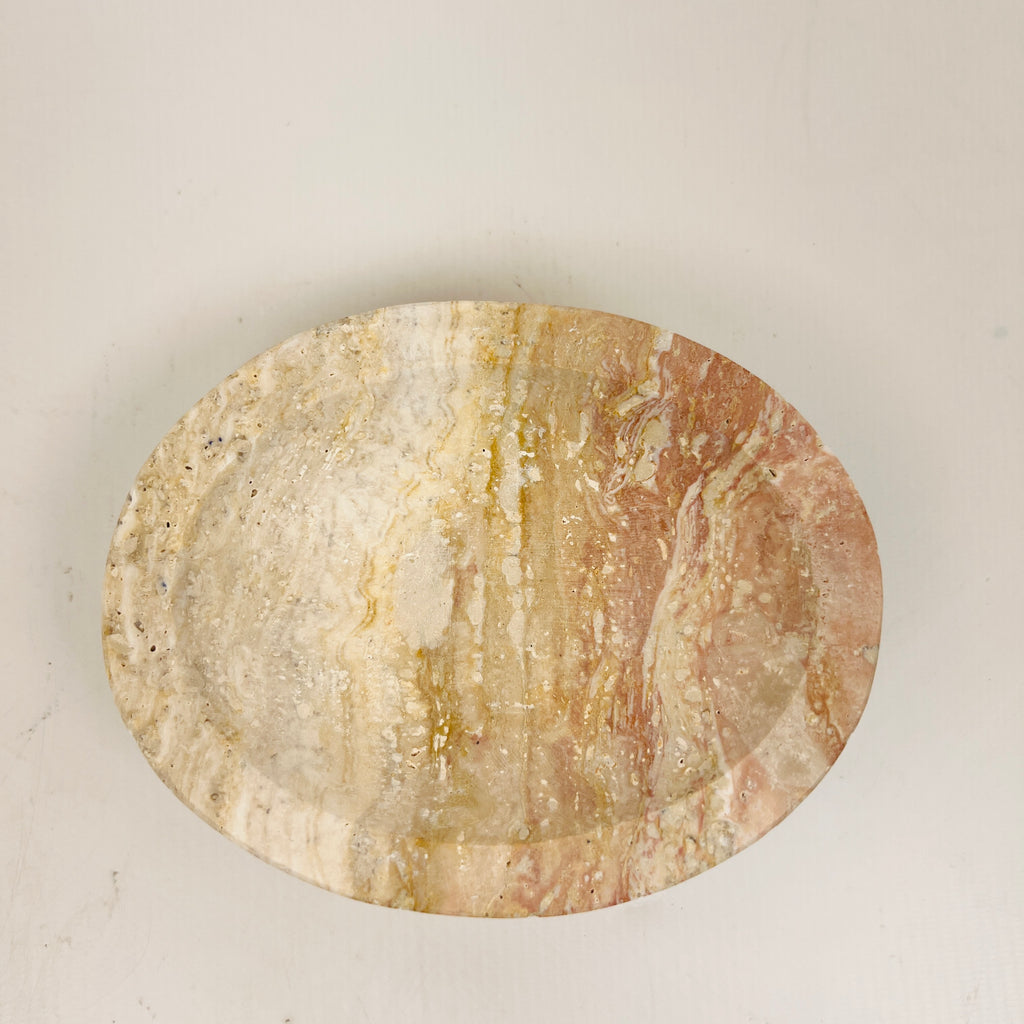 Travertine Double Sided Marked Soap Dish