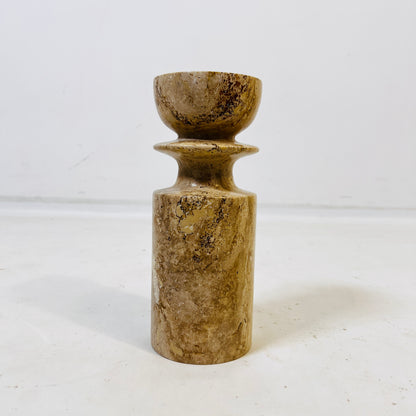 Collared Candle Stand - Travertine