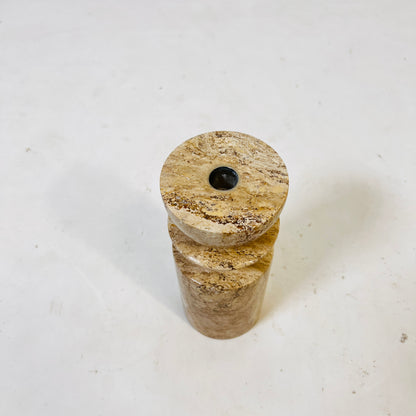 Collared Candle Stand - Travertine