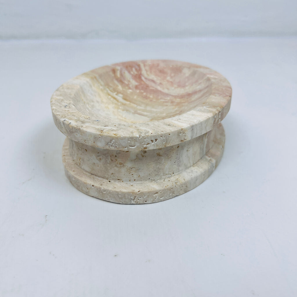 Travertine Double Sided Marked Soap Dish