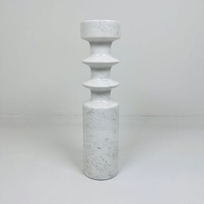 Dual Ringed Candle Stand - White & Gray