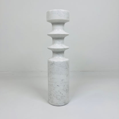 Dual Ringed Candle Stand - White & Gray