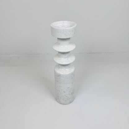 Dual Ringed Candle Stand - White & Gray