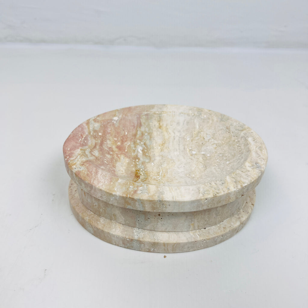 Travertine Double Sided Dipped Soap Dish