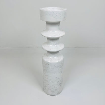 Dual Ringed Candle Stand - White & Gray
