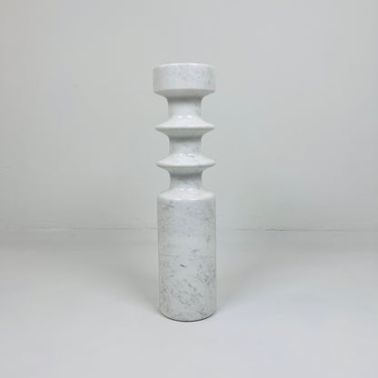 Dual Ringed Candle Stand - White & Gray