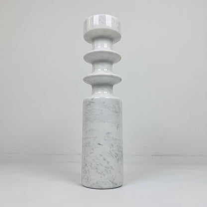 Dual Ringed Candle Stand - White & Gray