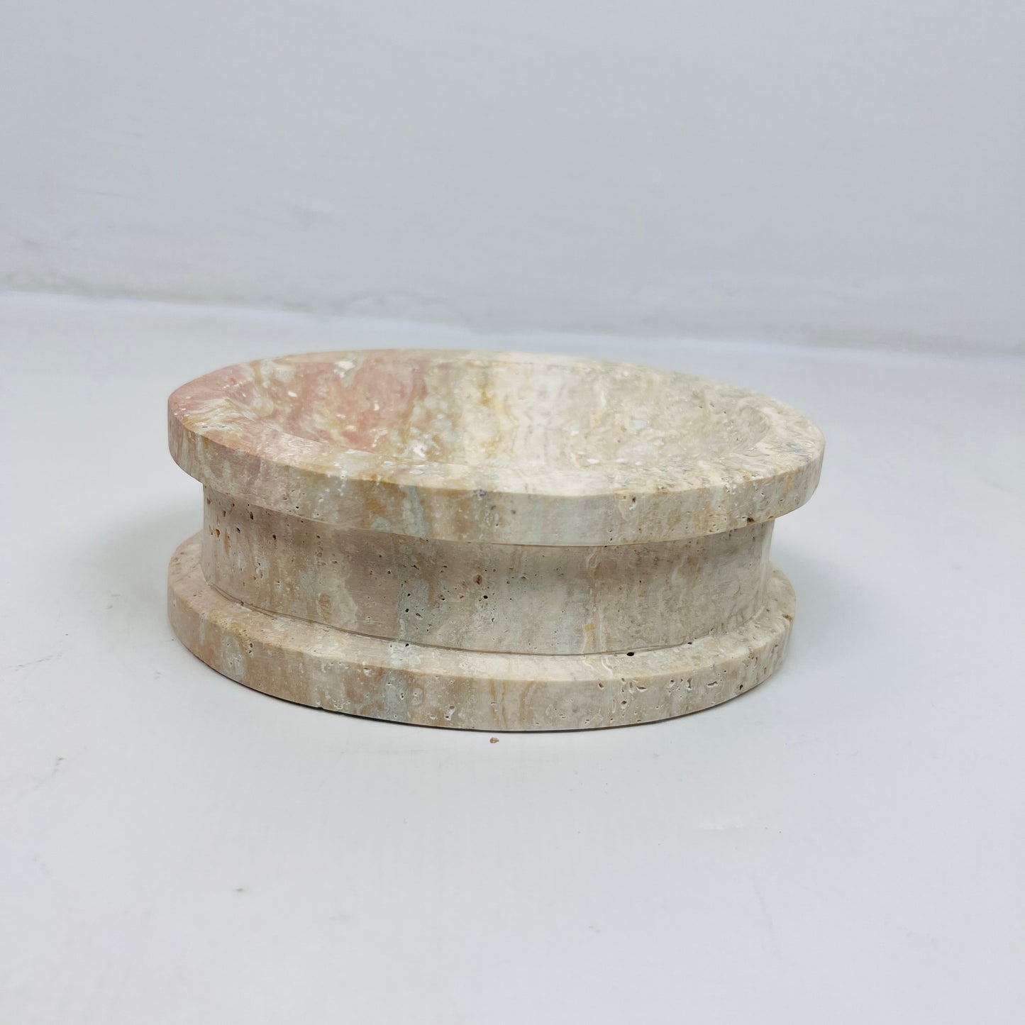 Double Sided Soap Dish - Travertine