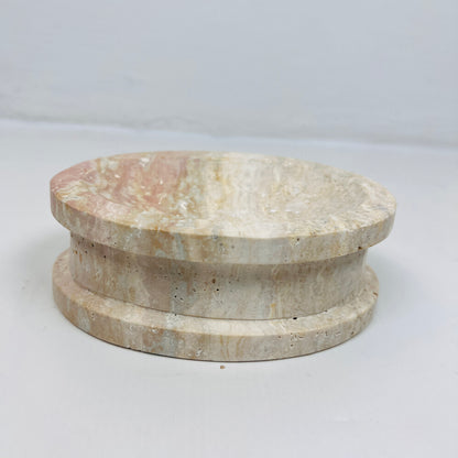 Double Sided Soap Dish - Travertine