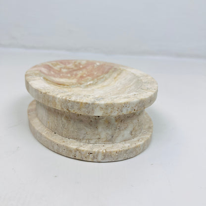 Double Sided Soap Dish - Travertine
