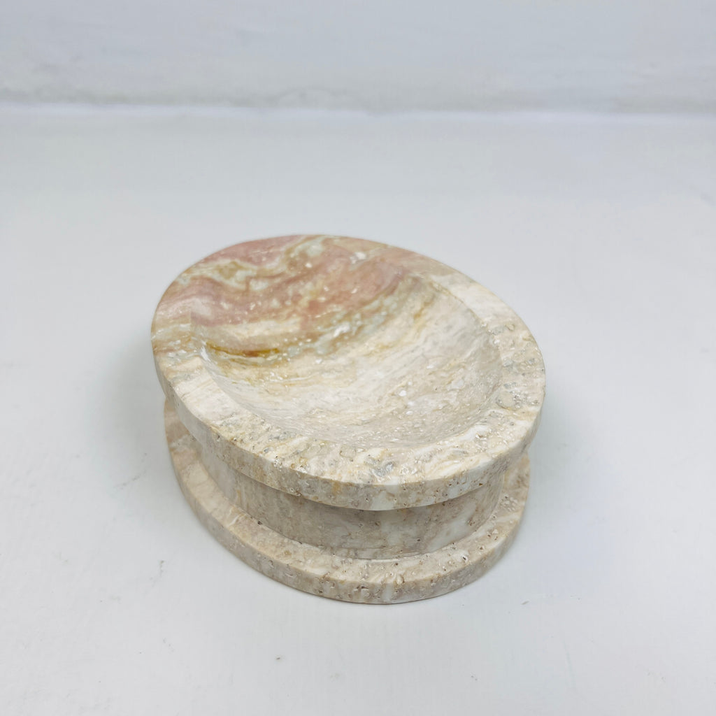 Travertine Double Sided Dipped Soap Dish