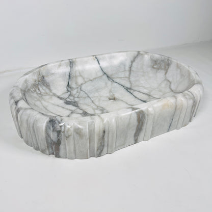 Pleated Obround Sink - Gray Commando