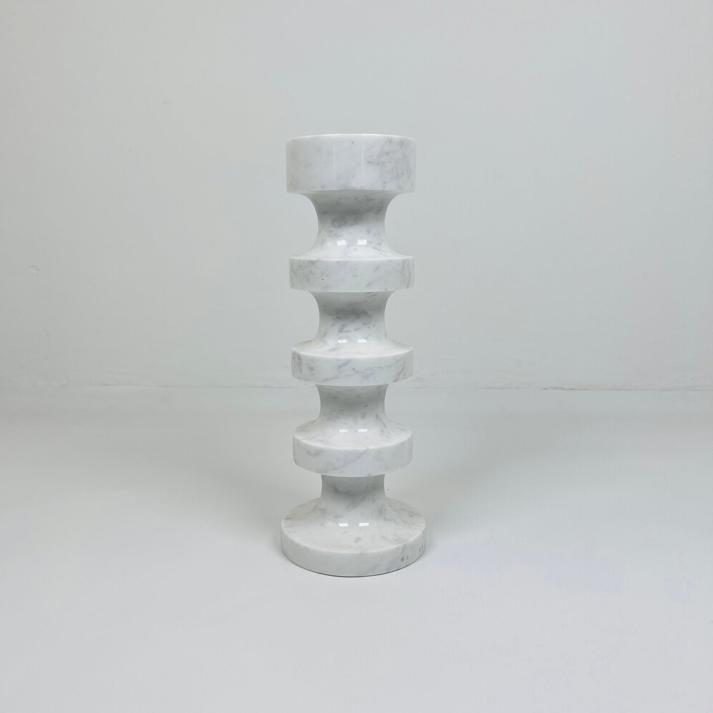 Accordian Candle Stand - Gray & White