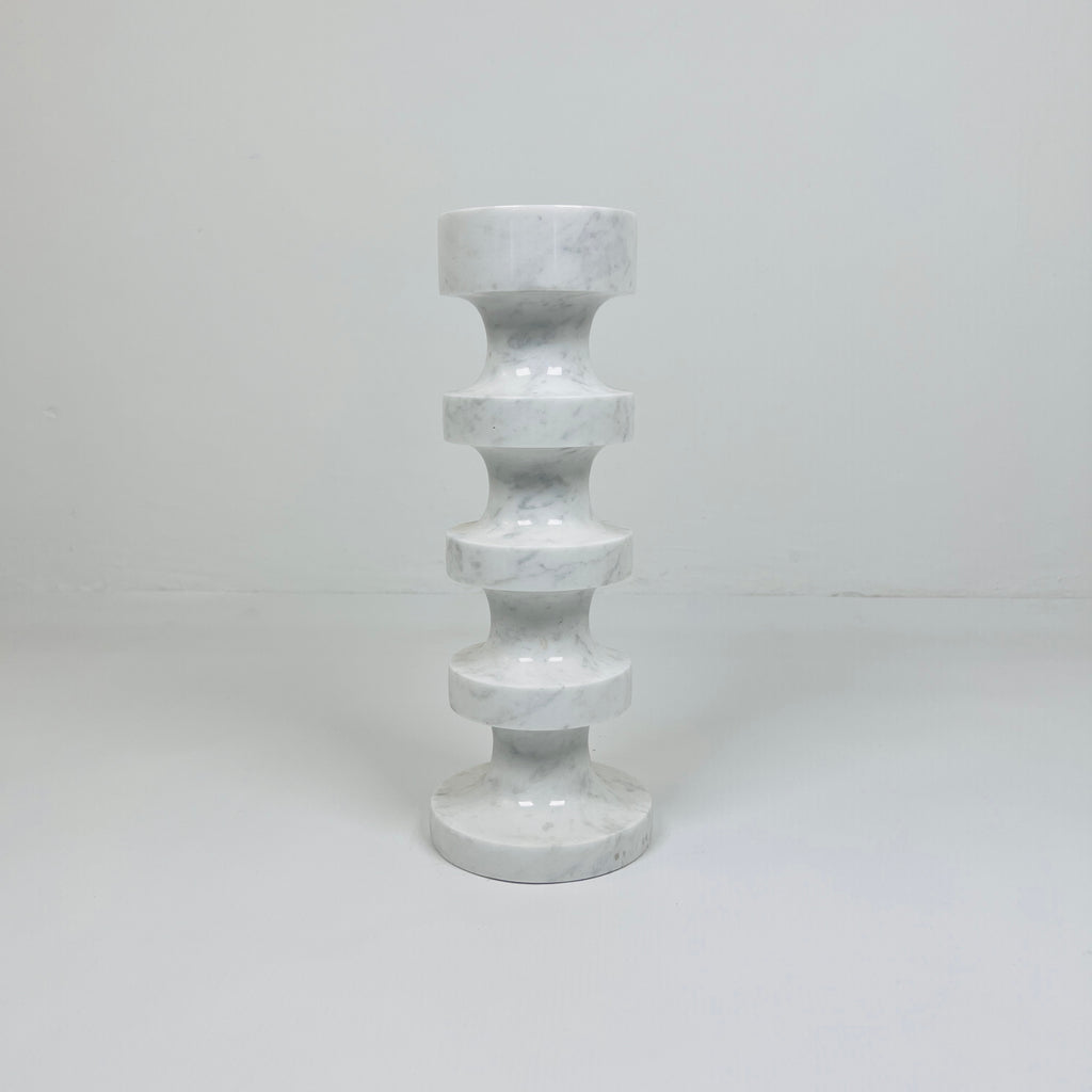 Stacked Disc Grey Marble Candle Stand (Medium)