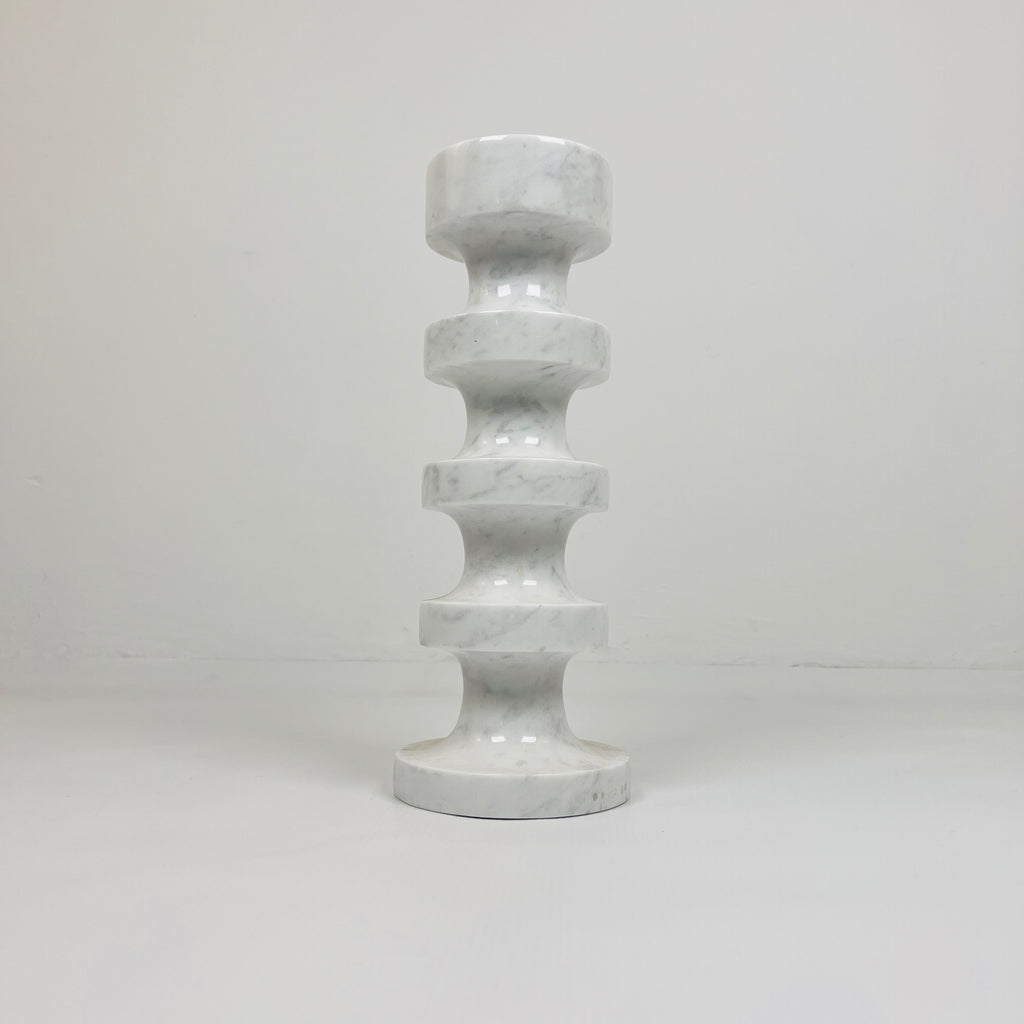 Stacked Disc Grey Marble Candle Stand (Medium)