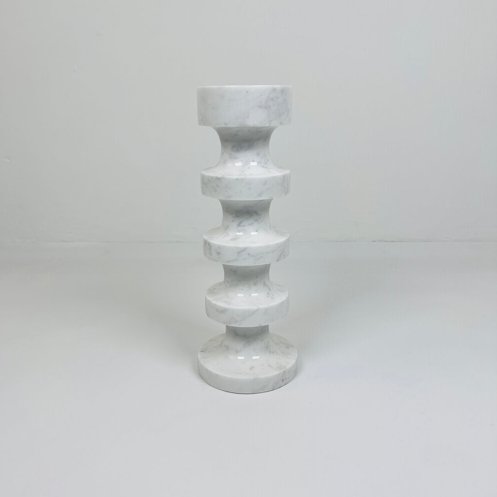 Stacked Disc Grey Marble Candle Stand (Medium)