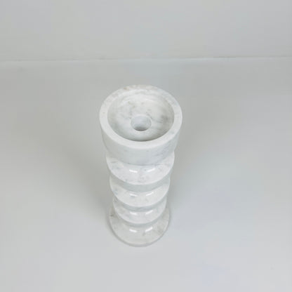 Accordian Candle Stand - Gray & White