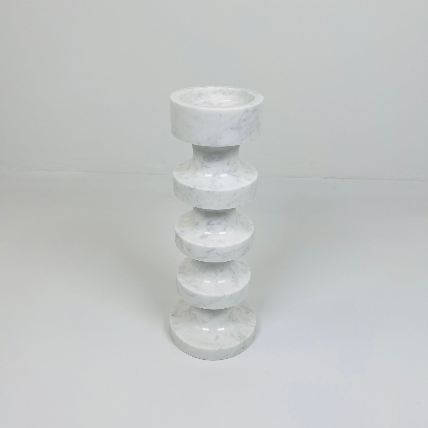 Accordian Candle Stand - Gray & White