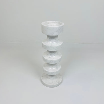 Accordian Candle Stand - Gray & White