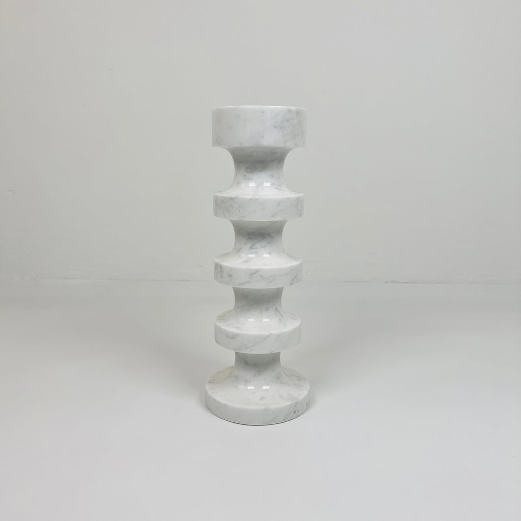 Stacked Disc Grey Marble Candle Stand (Medium)