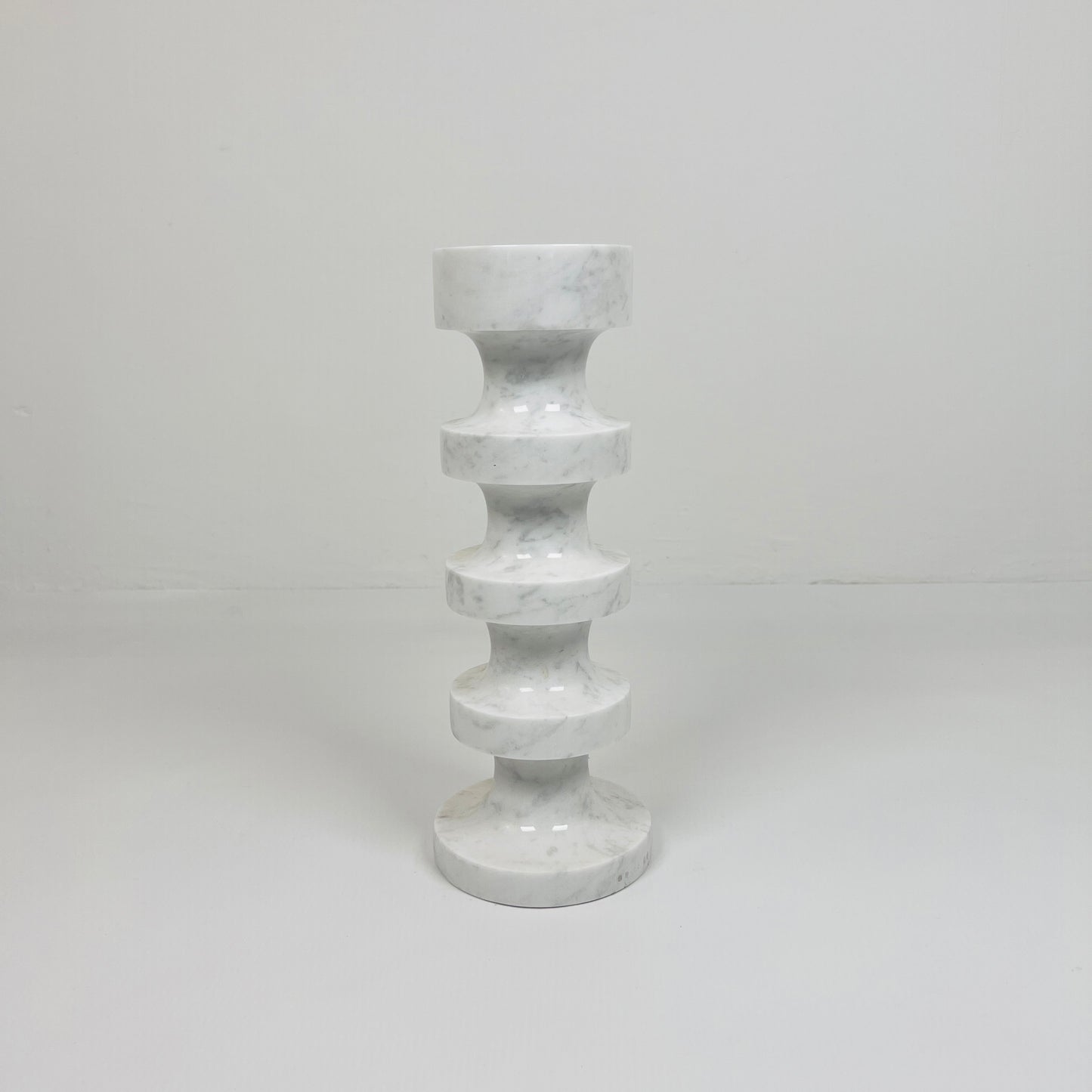 Accordian Candle Stand - Gray & White