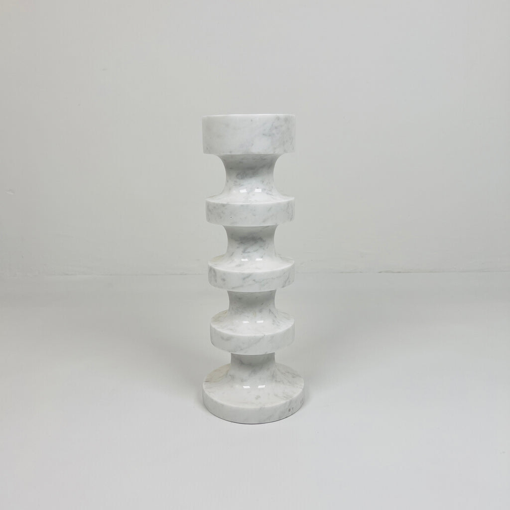 Stacked Disc Grey Marble Candle Stand (Medium)