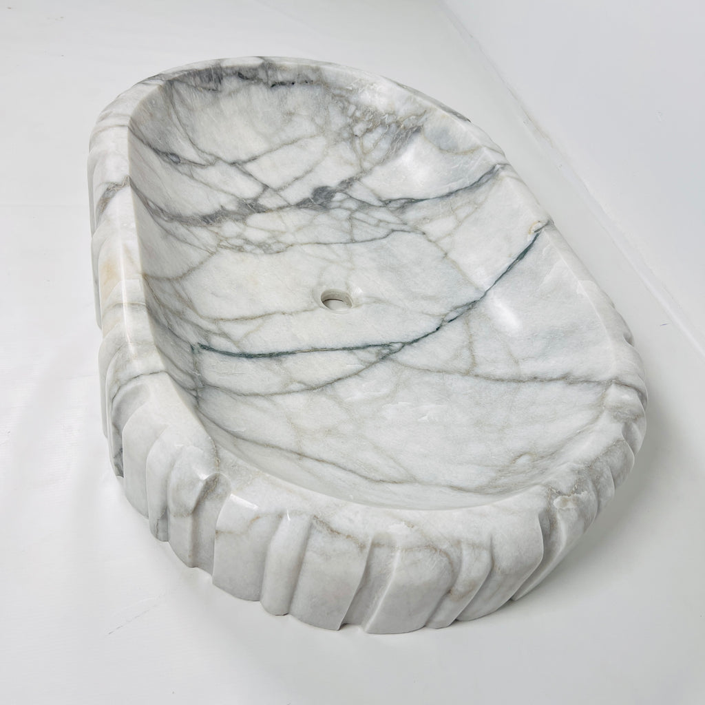 Grey Veined Marble Sink